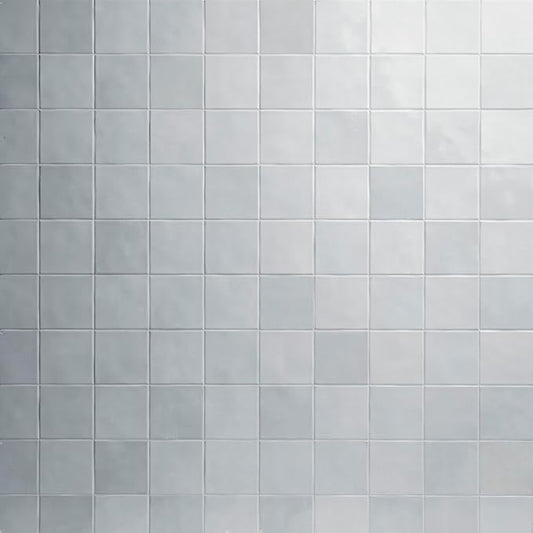 M S International Renzo Sky Glossy Ceramic Square Wall Tile for Bathroom, Kitchen Backsplash, Accent, and Shower - Sample