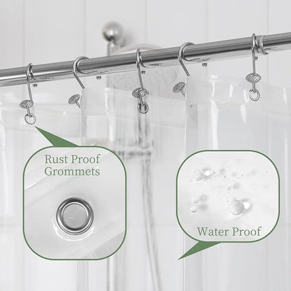 71x72 Shower Curtain Liner Clear | 6 Bottom Magnets,12 Rustproof Grommets,Water Proof Heavy Duty PEVA,71W x 72H for Bathroom
