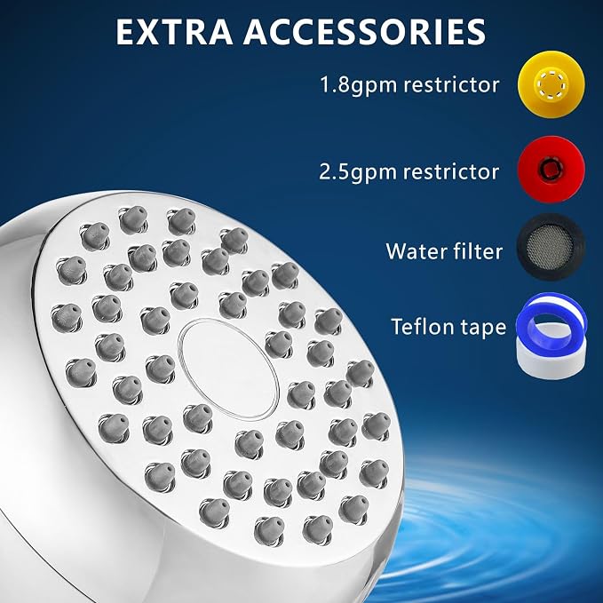 10 Pack High Pressure Shower Head - Powerful Bathroom Pressure Boosting Showerhead - Perfect Universal Replacement for Rain Shower Heads(Chrome)