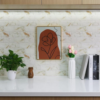 STICKGOO 10-Sheet Subway Tile Peel and Stick Backsplash, Self Adhesive Vinyl Wall Tiles, Stick on Backsplash for Kitchen and Bathroom(Thicker Design)
