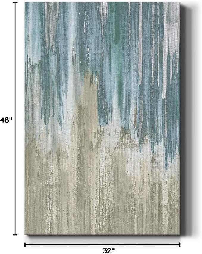 Renditions Gallery Canvas Art Modern Paintings for Wall Decorations Blue Grey Waterfall Canvas Abstract Wall Hanging Artwork Prints for Bedroom Living Room Office - 32"x48" LT02