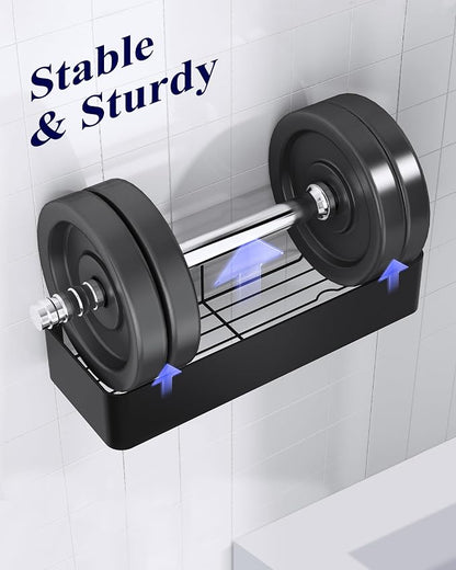 Kitsure Shower Caddy Adhesive, Stylish Shower Organizer, Large, Black | 2 Pack Shower Shelf for Inside Shower, 100% Rustproof Metal Shelves, No-Drill Bathroom Organizers and Storage