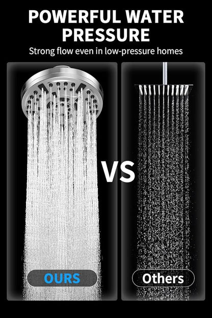 Magnetic Shower Head with Handheld - 10 Spray Modes High Pressure Filtered Showerhead, Detachable Magnetic Mount, Built-in WaterFilter, Extra Cleaning Nozzle, Chrome