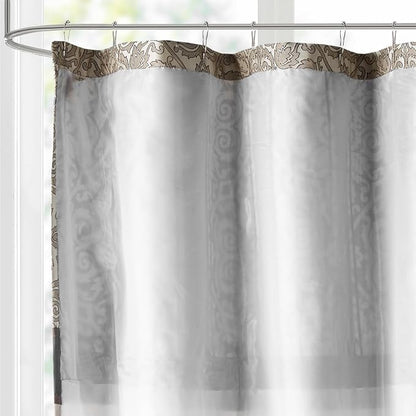 Madison Park Donovan Shower Curtain for Bathroom, Jacquard, 72 x 72, Black | Adds Privacy, Machine Washable, Medallion Design, OEKO-TEX Certified