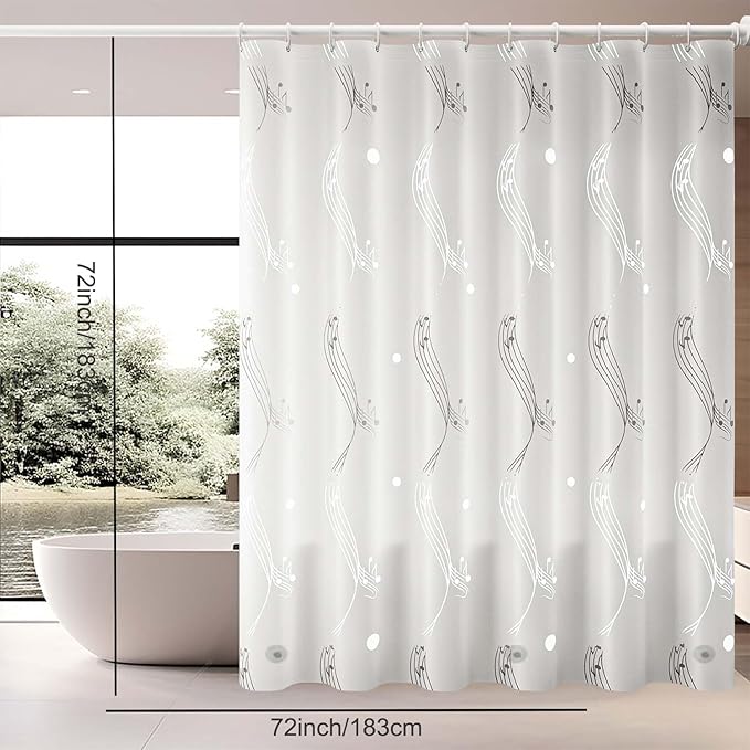 Blue Shower Curtain Liner, 4G PEVA Shower Liner, Plastic Peva Waterproof Shower Curtains, 72x72 inch with Grommet Holes 3 Magnetic Weights