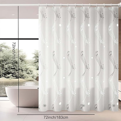 Blue Shower Curtain Liner, 4G PEVA Shower Liner, Plastic Peva Waterproof Shower Curtains, 72x72 inch with Grommet Holes 3 Magnetic Weights