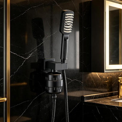 Handheld Shower Head，High Pressure Shower Head,Water Saving Detachable Shower Wand with Solid Brass Body and 5 ft Flexible Hose, Easy to Clean and Durable (Soft Head with Filter)