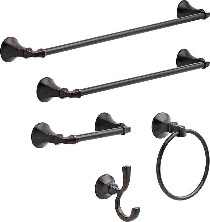 DELTA FAUCET Rubber Limited 76435-RB Ashlyn Double Towel Hook Bath Hardware Accessory in Venetian Bronze