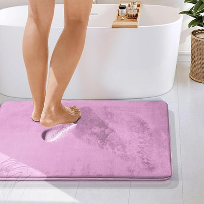 Clara Clark Bathroom Rugs, Velvet Memory Foam Bath Mat, Non-Slip Bath Rugs, Machine Wash, Dries Quickly, Ultra Soft Plush Bath Mats for Bathroom, 24 x 36, Lavender Dream