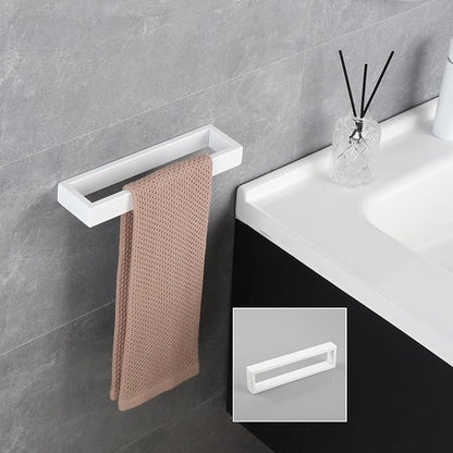 GERZWY SUS304 Stainless Steel Towel Holder Towel Hanger Towel Ring for Bathroom Lavatory Wall Mount Contemporary Style, White