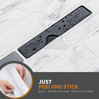 WOWSTAR 10-Sheet Peel and Stick Backsplash Tile for Kitchen Wall, Back Splash Stick On Tiles for Kitchen （12"x12", White Marble） | Peel and stick backsplash, self-adhesive wall tile, White Marble, waterproof, kitchen bathroom wall, 10-sheet, set B