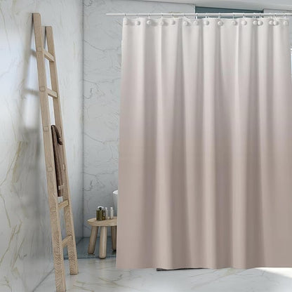 Gradient Begie Shower Curtain Liner, 4G PEVA Shower Liner, Plastic Waterproof Shower Curtains, 72x72 inch with Grommet Holes 3 Magnetic Weights…