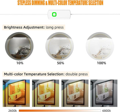 MY BEAUTY LIGHT Bright Dimmable Led Vanity Light Bar for Mirror, 2600K-6800K Adjustable Color Temperature Bathroom Vanity Light Fixtures, 0°-135° Angle Adjustable LED Makeup Mirror Lights