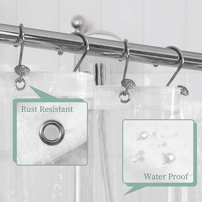Mrs Awesome Stall Shower Curtain Liner 36x72, Clear | 3 Bottom Magnets,7 Rustproof Grommets,PEVA Plastic Shower Liner for Bathroom Lightweight & Waterproof, 36 x 72