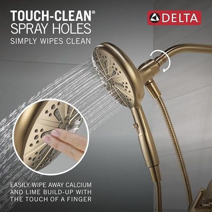 Delta Nicoli 14 Series Brushed Gold Bathtub Shower Faucet Set with Handheld Shower Head, Valve Trim Kit, Champagne Bronze 144749-CZ-HS (Valve Included)