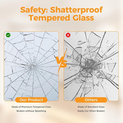 Sweetcrispy Bathroom Mirrors for Over Sink, 30" x 36" Rectangle Wall Mirror | Tempered Glass, Anti-Rust Metal Frame, Over Sink Home Decor, Modern Rectangle Style, Gold