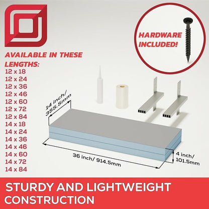 The Original Floating Shower Bench Kit with Wedi Building Boards & Original Shower Bench Bracket(12x36)-Great for New Constructions or Bathroom Renovations, Ready to Tile Shower Bench