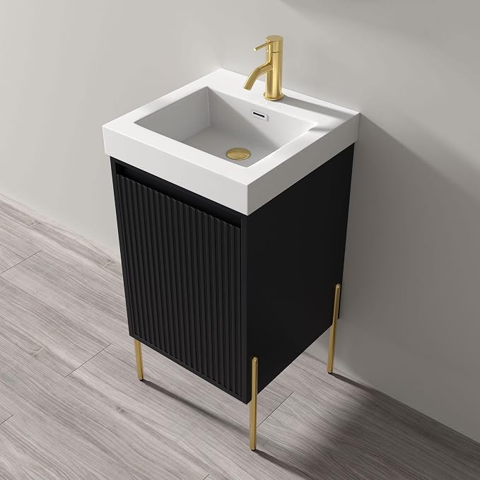 Dowell 18" Bathroom Sink,Single Bowl Vanity Basin,Rectangular Drop-In Bathroom Sink with Overflow,White-000 1818BP
