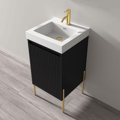 Dowell 21" Bathroom Sink, Single Bowl Resin Basin, Rectangular Drop In with Overflow (White 000 2118BP)