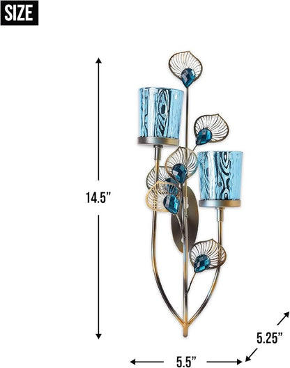 Exotic Peacock Plume Wall Sconce