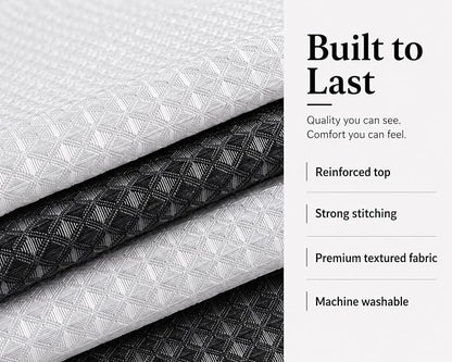 Dainty Home Ombre Waffle Weave Shower Curtain 70 x 72 Black Textured Fabric Shower Curtain, Hotel Style Waffle Weave Bathroom Curtain, Water Resistant Polyester Ombre Shower Curtain