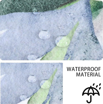 Sage Green Eucalyptus Shower Curtain, Watercolor Leaves Plant Spring Floral Waterproof Fabric Machine Washable with Hooks for Bathroom Bathtub 60Wx72H