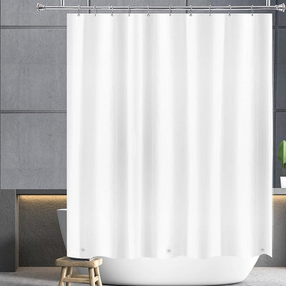 Half Size White 60x76 inch Shower Curtain Liner for Dorm Shower Room | Stall Size PEVA Plastic Vinyl Waterproof Bathroom Curtain for Dorm Single Stand UP Bath Shower Room