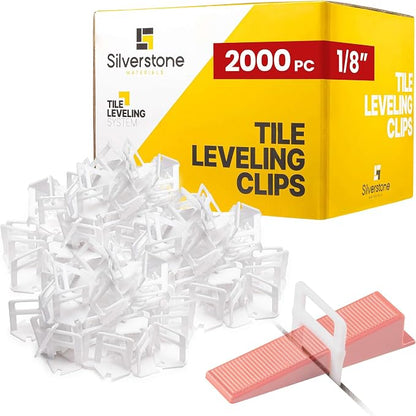 2000 Pcs Tile Leveling System Clips with 1/8" (3mm) Clips - Saves Time for Perfect Precise Installation of Ceramic Tiles - Get Professional Results for Your Shower, Bathroom, Backsplash