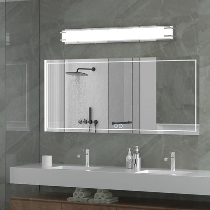 LED Bathroom Light Fixtures Over Mirror 32” Vanity Light with Milky White Lampshade 4000K Daylight Chrome Finishing Bath Bar (Chrome)