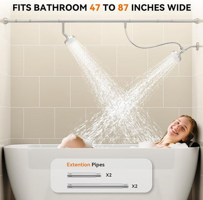 Dual Shower Head for Couples, Double Showerheads (Chrome) | High Pressure, Two Showerhead System Fit 2 Person People, Birthday Gifts for Women Men, Spa-Like, Segmented Design
