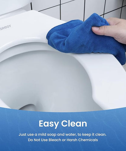 WSSROGY Commercial Round Plastics White Toilet Seat Front Open, Heavy-Duty up to 550lbs,Grip-Tight Bumpers, Quick-Attach Hardware for Easy Clean