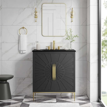 Modway Awaken Bathroom Vanity Cabinet, 30", Black Black