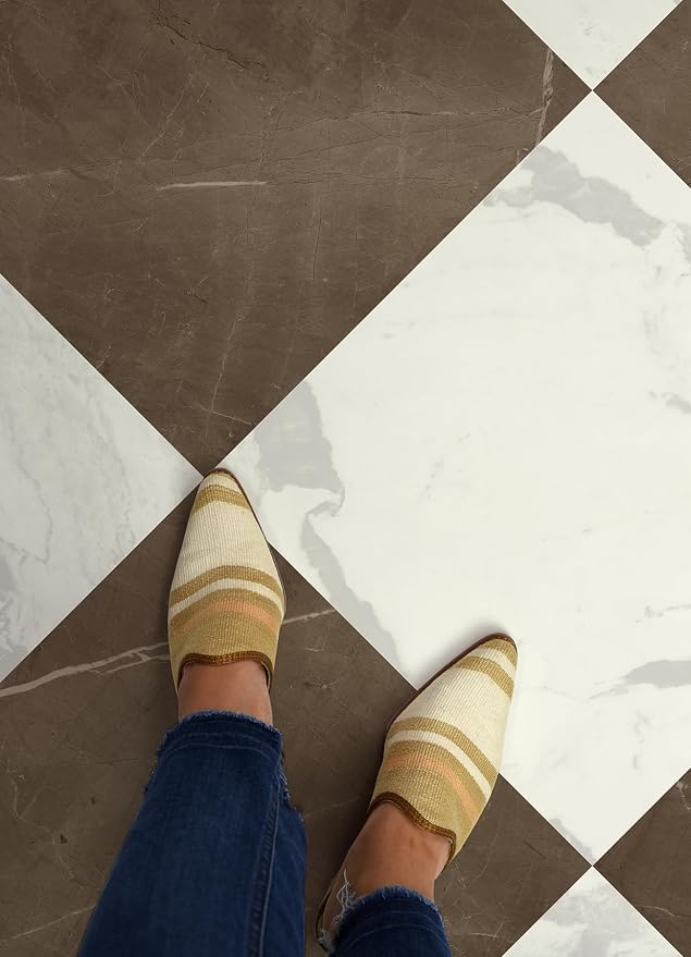 FloorPops x Chris Loves Julia Bonneville Bronze Peel and Stick Floor Tiles, FP6524