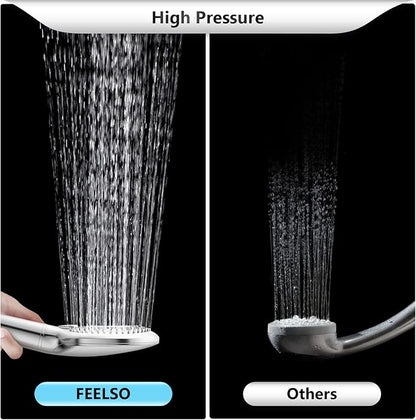 FEELSO Filtered Shower Head with Handheld, High Pressure Shower Filter Head | 15 Stage Water Softener Filters for Hard Water, Remove Chlorine & Harmful Substance, 3 Spray Mode Showerhead, Hose & Bracket
