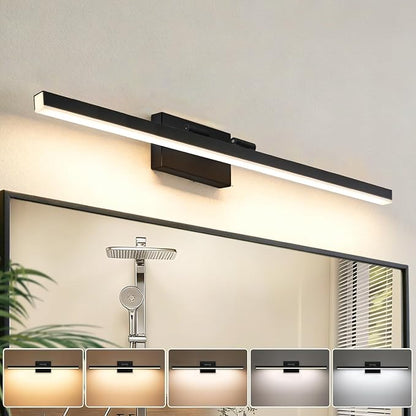 IZORRO Modern Bathroom Vanity Light 40 inch, Rotatable, 32W Dimmable Led Bathroom Light Fixture Over Mirror, Black Vanity Light Bar (5 Color Temperature)
