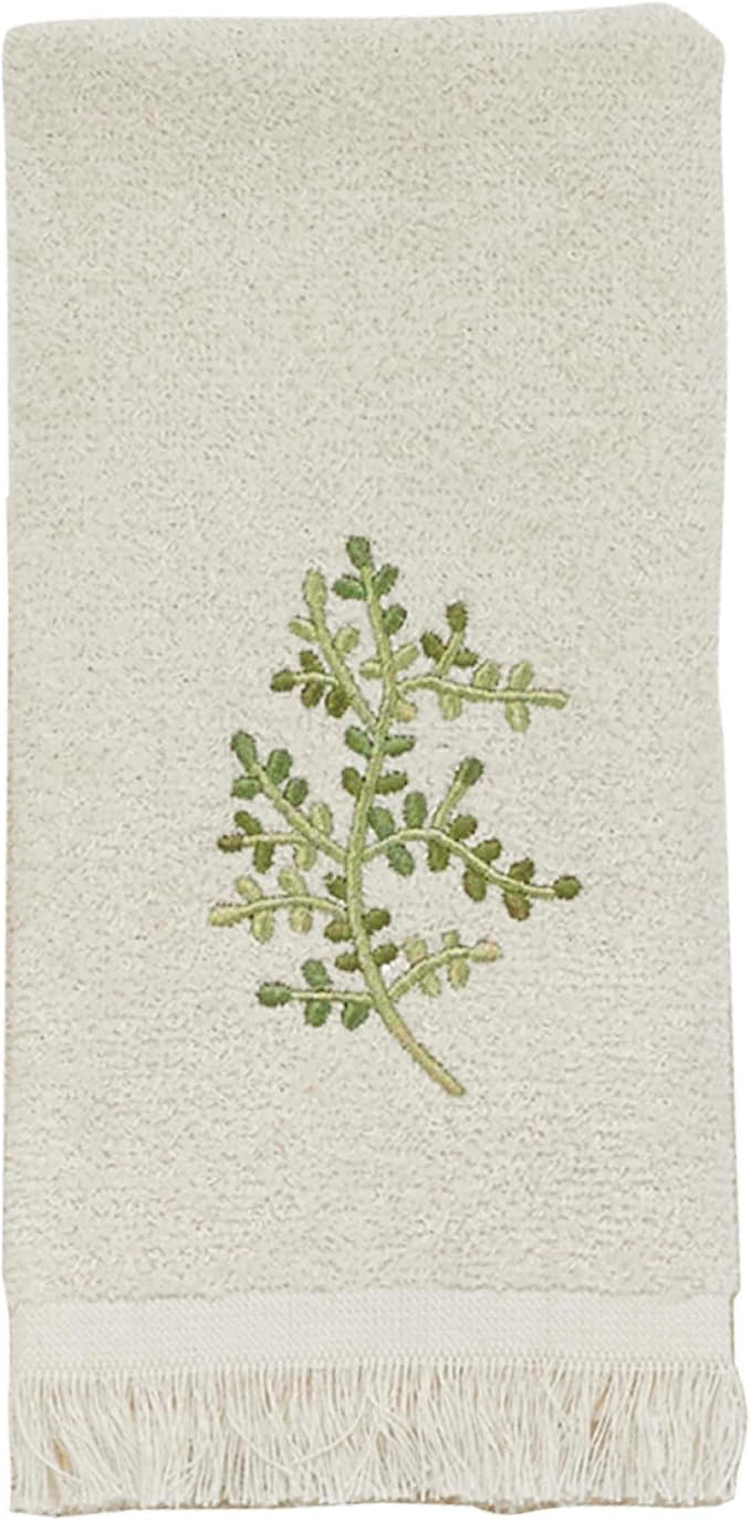 Avanti Linens Greenwood Fingertip Towel, Ivory, 18.00" x 11.00"