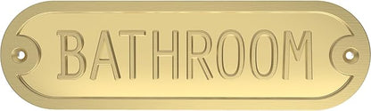 Franklin Brass Derby Bathroom Door Sign Metal Interior Door Plaque in Brushed Gold HHIDPB-BRG-U
