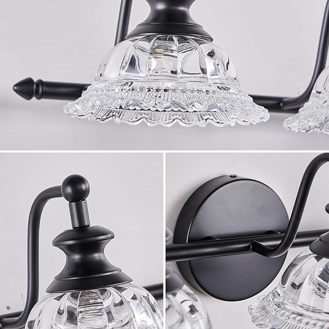 45" Bathroom Light 6 Light Black Vanity Light Farmhouse Vanity Lights Vanity Lighting Fixtures (Exclude G9 Bulb)