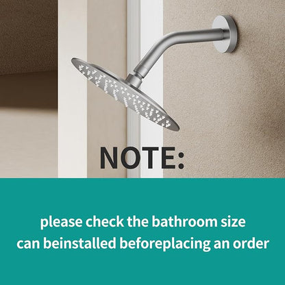 All Metal Rain Shower Head - Heavy Duty Stainless Steel, Easy Install, High Water Flow, Ultra-Thin Modern Design for Bathroom (Brushed Nickel, 8)