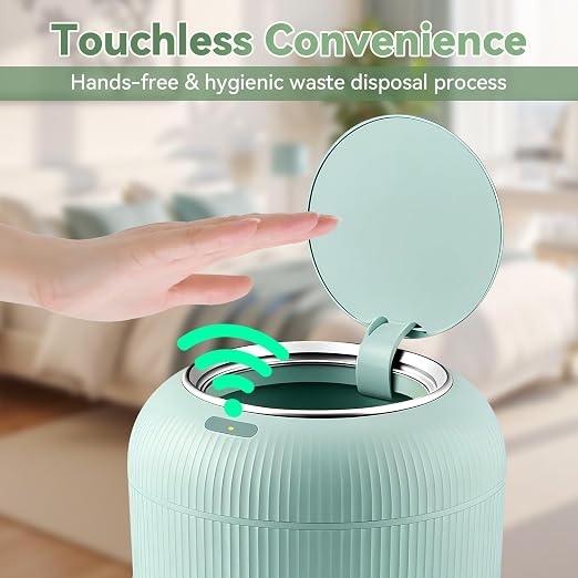 Procade Blue Bathroom Trash Can with Lid,Small Automatic Touchless Trashcan | 3 Gal Motion Sensor Trash can with Legs,Mini Auto Garbage Can,Smart Plastic Waste Basket for Bedroom,Kitchen,Dorm,rv,Office