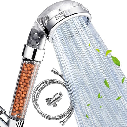 Nosame® Shower Head with Hose, Filter Filtration High Pressure Water Saving 3 Mode Function Spray Handheld Showerheads for Dry Skin & Hair | Filter Filtration High Pressure Water Saving 3 Mode Function Spray Handheld Showerheads with Hose Holder for Dr...