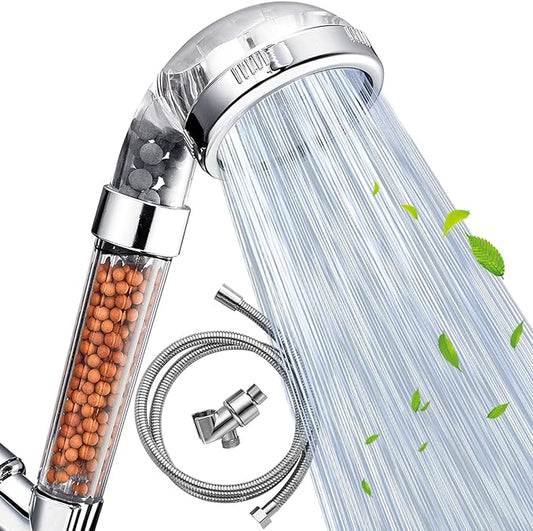 Nosame® Shower Head with Hose, Filter Filtration High Pressure Water Saving 3 Mode Function Spray Handheld Showerheads for Dry Skin & Hair | Filter Filtration High Pressure Water Saving 3 Mode Function Spray Handheld Showerheads with Hose Holder for Dr...