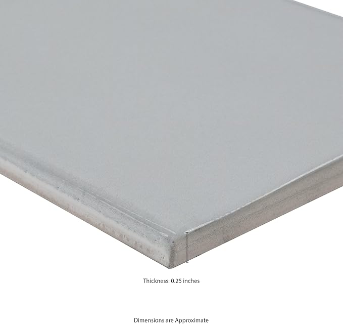 M S International Renzo Sky Glossy Ceramic Subway Tile for Bathroom, Kitchen Backsplash, Accent Wall, and Shower - Sample