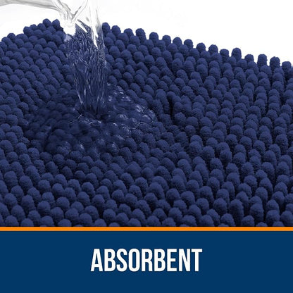 OLANLY Large Bathroom Rugs 50x30, Extra Soft Absorbent Chenille Bath Rugs | Twilight Sapphire, Quick-Drying Rubber Backing, Washable Bath Mat for Bathroom Floor, Tub and Shower, Home Decor Accessories