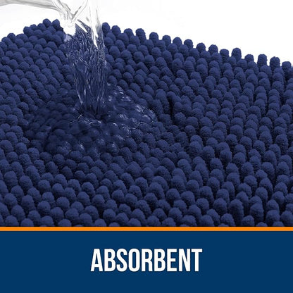 OLANLY Large Bathroom Rugs 44x32, Extra Soft Absorbent Chenille Bath Rugs | Twilight Sapphire, Quick-Drying Rubber Backing, Washable Bath Mat for Bathroom Floor, Tub and Shower, Home Decor Accessories