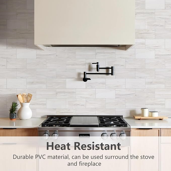 STICKGOO Subway Tile Peel and Stick Backsplash, Glossy Light Brown PVC Self Adhesive Tile Backsplash, Stick on Tile for Kitchen and Bathroom(10 Sheets)