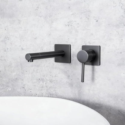 BiaoTeng Concealed Faucets for Bathroom Sinks Single Handle Hot and Cold Bathroom Vanity for Wall Mounted Faucet Single Handle Brass Grey