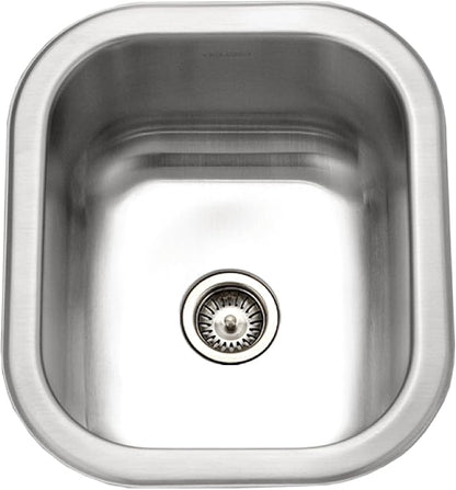 Houzer Club Stainless Steel Kitchen Bar & Prep Sink: 10 Inch Undermount Small Sink with Strainer, Durable & Versatile, Essential for Home & Apartment: CS-1307-1