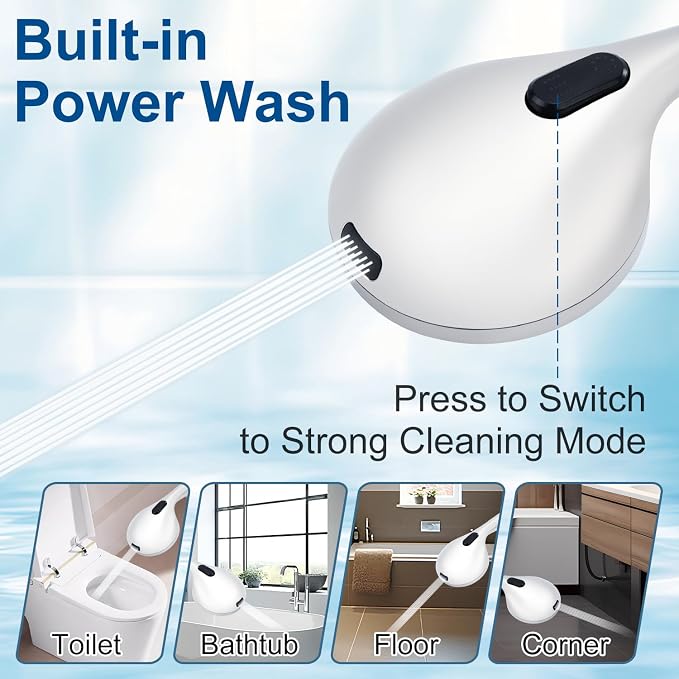 Shower Head with Handheld: Long Hose and Metal Holder, Water Saver Low Flow | All Metal Holder and Long Hose, Multi Mode Adjustment High Pressure Showerhead Sprayer
