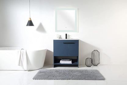Phoenix 30 Inch Bathroom Vanity with Sink – Modern Design, Soft-Close Doors, Storage Drawers, Durable Build – Navy Blue Vanity for Small Bathrooms (Full Assembly Required)